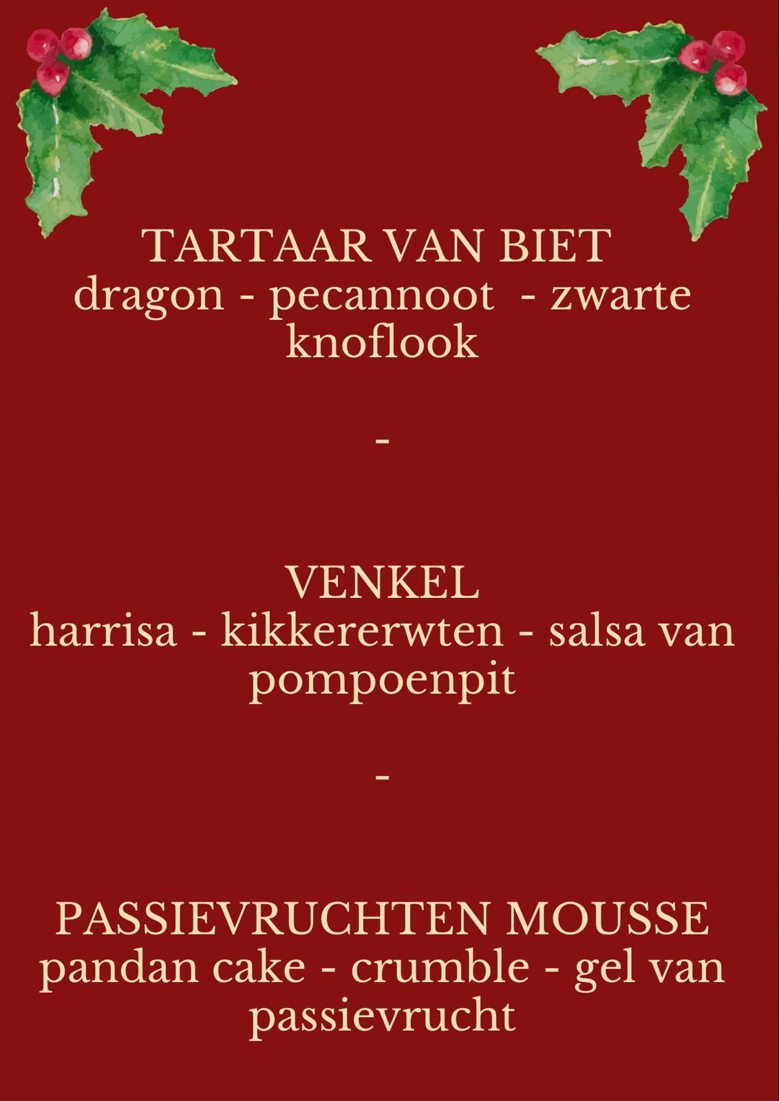 3 gangen menu "Vega"