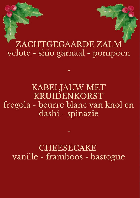 3 gangen menu "Vis"