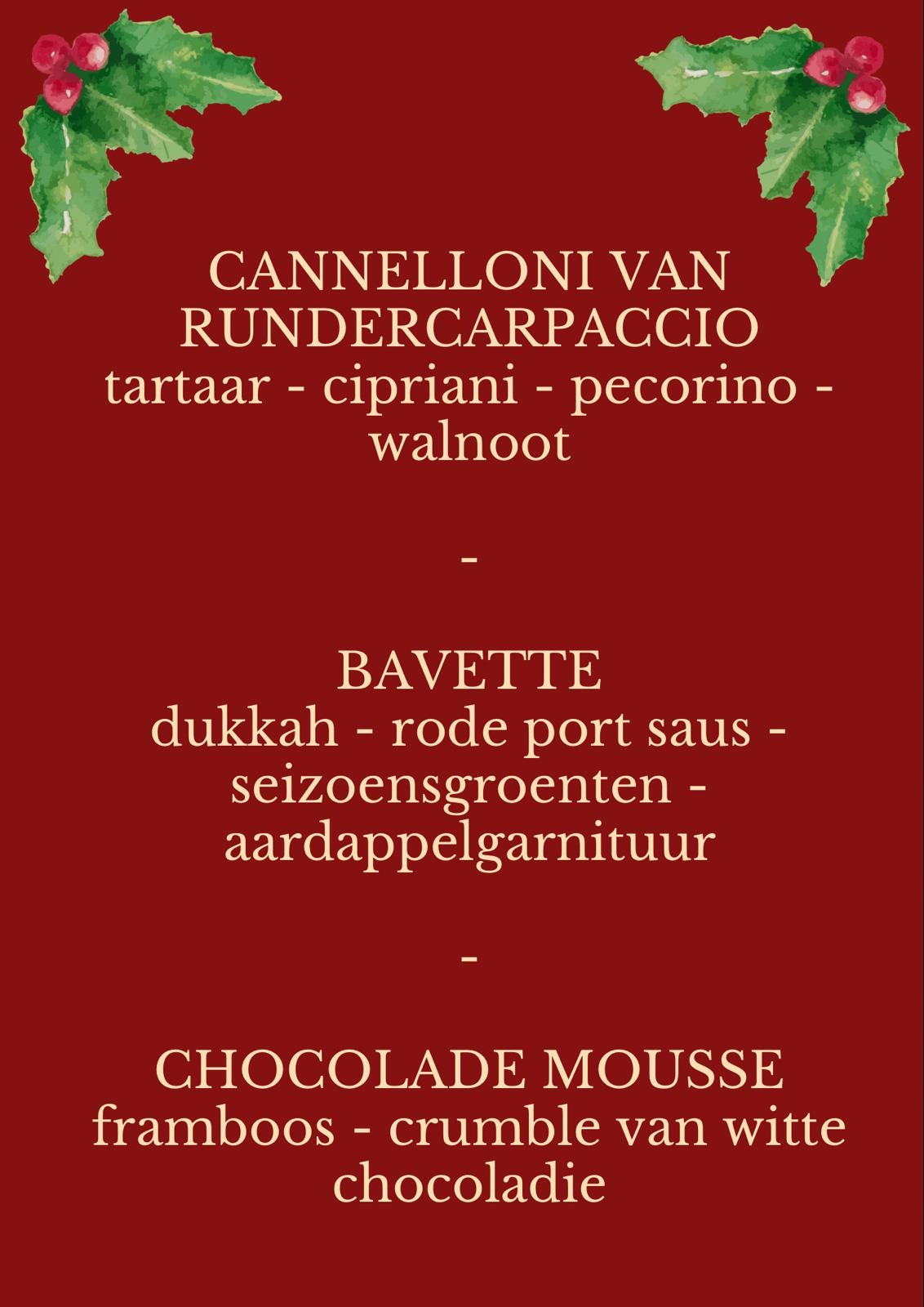 3 gangen menu "Vlees"